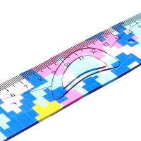 Набор геометрический пластик (линейка 20см+2 угольника+транспортир) Пиксели