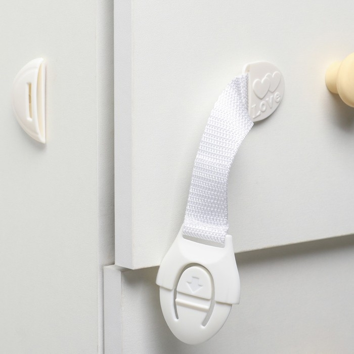 Набор блокираторов для дверей и ящиков, тканевые, универсальные, 18 см., 4 шт., цвет белый, Крошка Я Набор блокираторов для дверей и ящиков, тканевые, универсальные, 18 см., 4 шт., цвет белый, Крошка Я