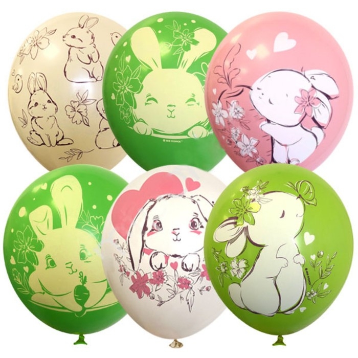 Шар латексный 12" &laquo;Зайки&raquo;, набор 25 шт., МИКС