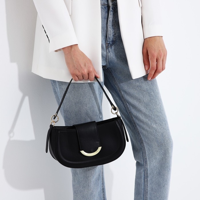 Сумка-багет на молнии, цвет чёрный Сумка-багет на молнии, цвет чёрный