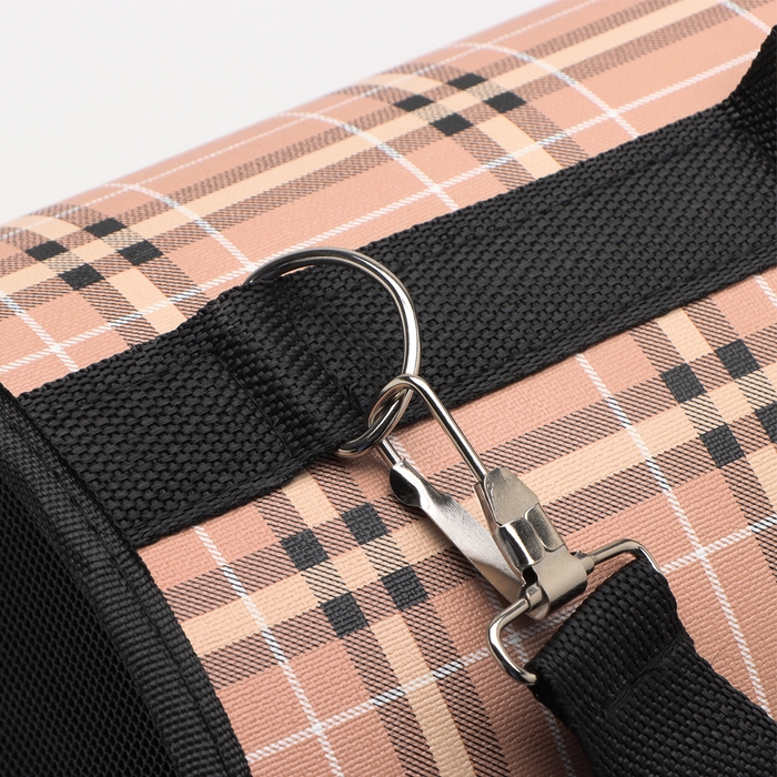 Сумка - переноска для животных  Сумка - переноска для животных "Клетка", розовая, размер L, 53 х 22 х 29 см,