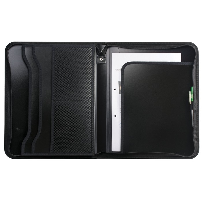 Папка на молнии А4, 2 отделения, Calligrata, 350 х 282 х 33 мм, пластик, 4 кармана, бизнес-класс, черная Папка на молнии А4, 2 отделения, Calligrata, 350 х 282 х 33 мм, пластик, 4 кармана, бизнес-класс, черная