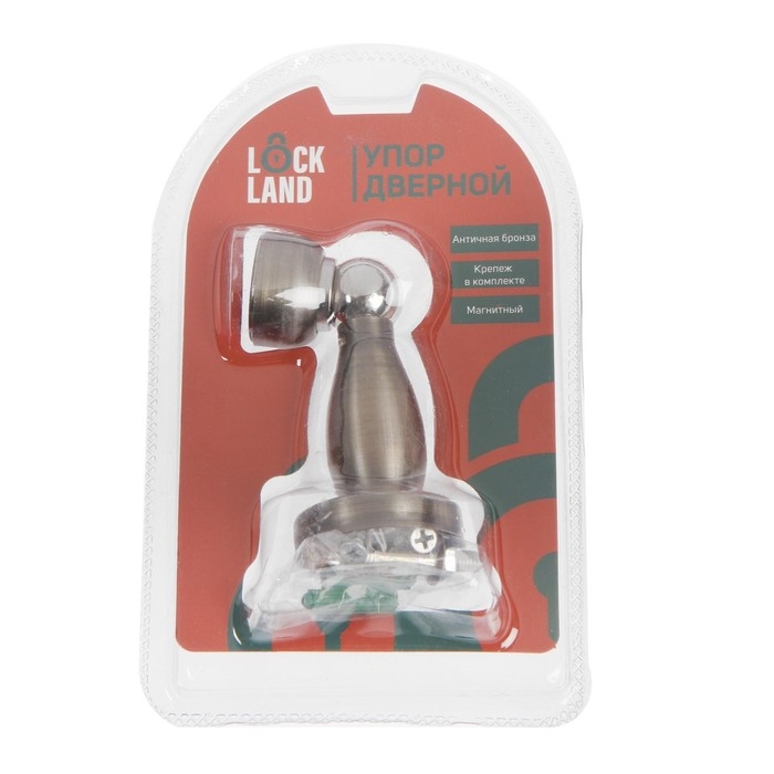 Упор дверной, магнитный LOCKLAND, цвет античная бронза Упор дверной, магнитный LOCKLAND, цвет античная бронза