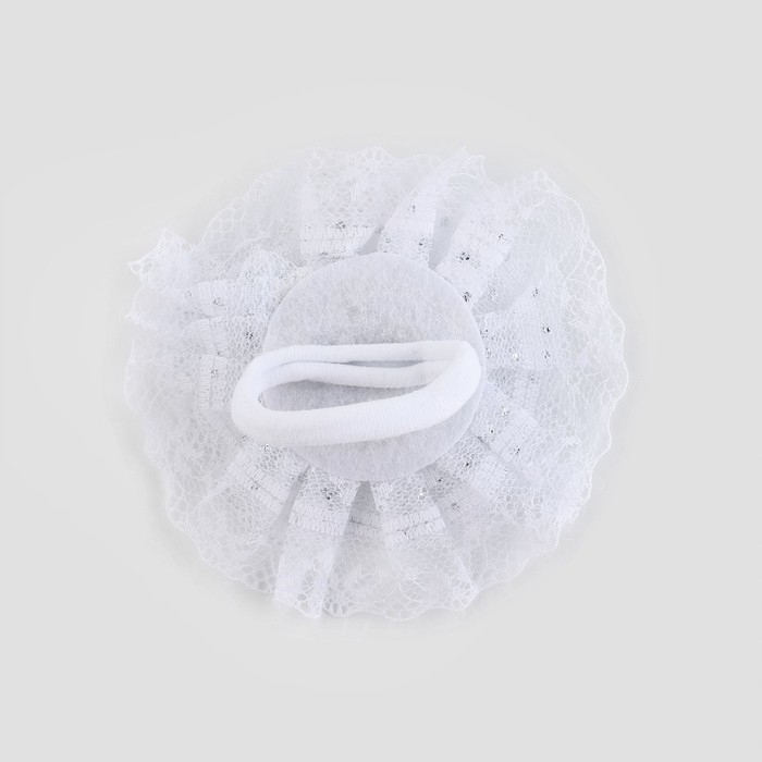 Выпускной. Бант для волос на резинке, белый, 10.5 см, Принцессы