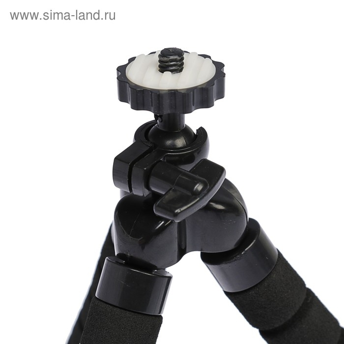 Штатив-тренога Luazon настольный, для телефона шириной до 7 см, гибкие ножки, высота 17 см, чёрный Штатив-тренога Luazon настольный, для телефона шириной до 7 см, гибкие ножки, высота 17 см, чёрный