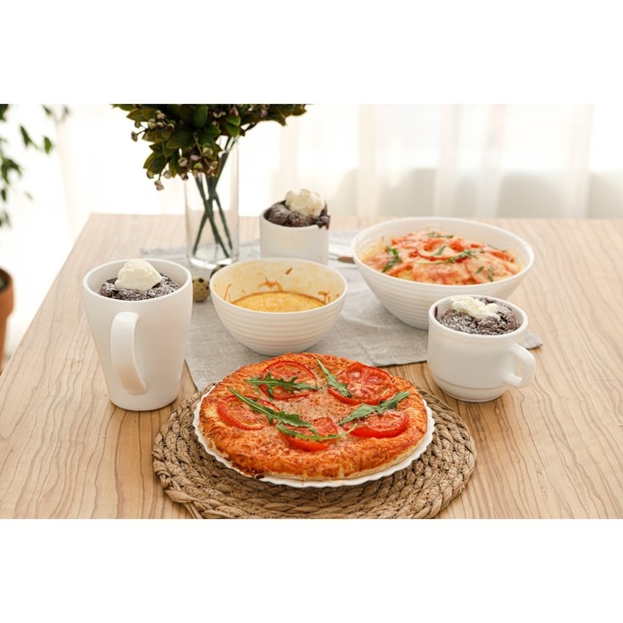 Кружка Доляна «Грация», 350 мл, стеклокерамика, цвет белый