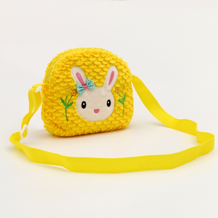 Сумка детская «Зайка с бантиком», 20 см, цвет жёлтый