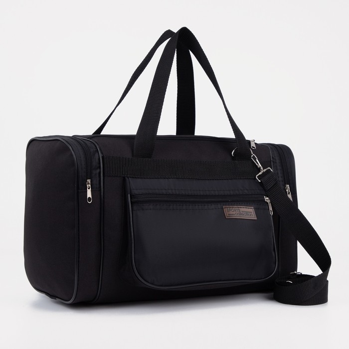 Сумка спортивная на молнии, 3 наружных кармана, маленький размер, цвет чёрный Сумка спортивная на молнии, 3 наружных кармана, маленький размер, цвет чёрный