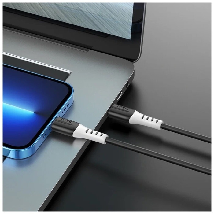 Кабель Hoco X82, Type-C - Lightning, 3 А, 1 м, оплётка силикон, чёрный Кабель Hoco X82, Type-C - Lightning, 3 А, 1 м, оплётка силикон, чёрный