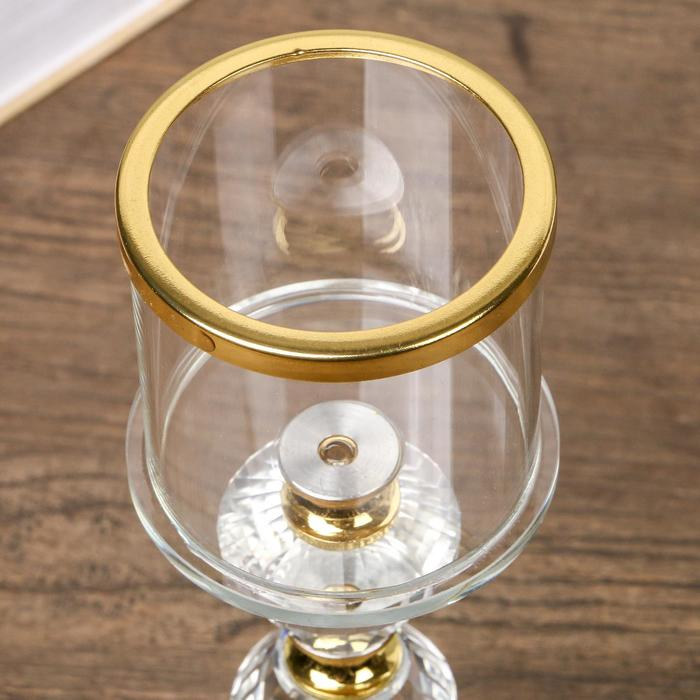 Подсвечник стекло на 1 свечу  Подсвечник стекло на 1 свечу "Хрустальное небо" 22,2х7,8х7,8 см