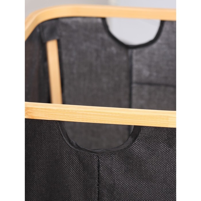 Корзина для белья прямоугольная Доляна «Модерн», 41×33,5×46,5 см, цвет чёрный Корзина для белья прямоугольная Доляна «Модерн», 41×33,5×46,5 см, цвет чёрный