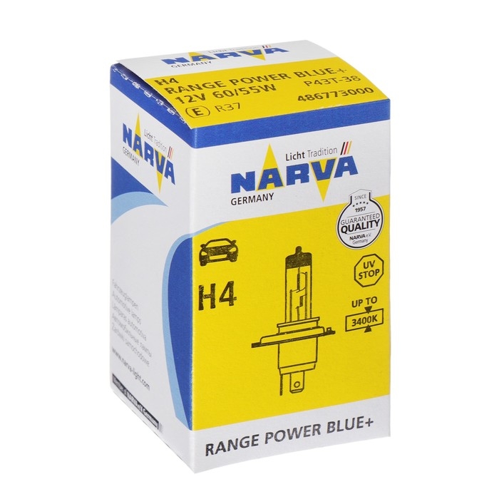 Лампа автомобильная Narva RPB H4 P43t, 12 В, 60/55 Вт, 48677 Лампа автомобильная Narva RPB H4 P43t, 12 В, 60/55 Вт, 48677