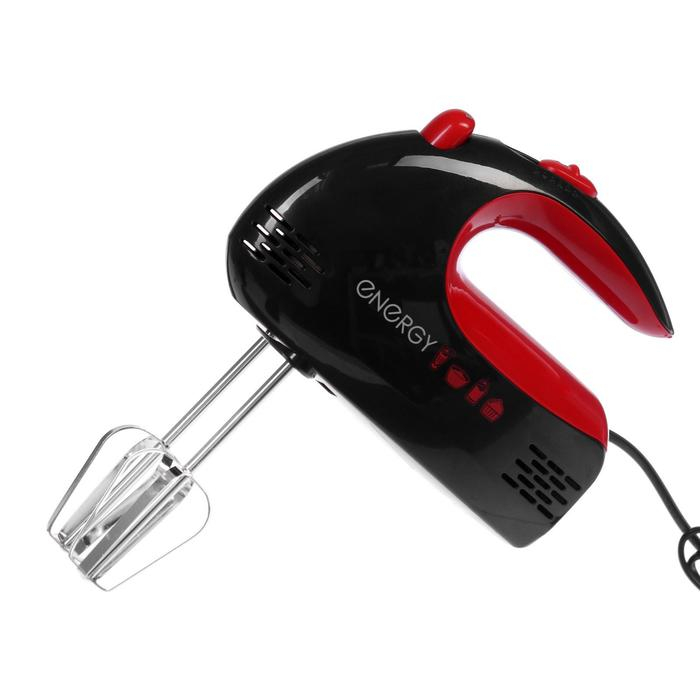 Миксер ENERGY EN-244, ручной, 250 Вт, 5 скоростей, 2 насадки, чёрно-красный Миксер ENERGY EN-244, ручной, 250 Вт, 5 скоростей, 2 насадки, чёрно-красный