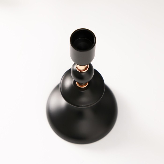 Подсвечник металл на 1 свечу d=2 см  Подсвечник металл на 1 свечу d=2 см "Ирада" с золотом 9х9х19,5 см