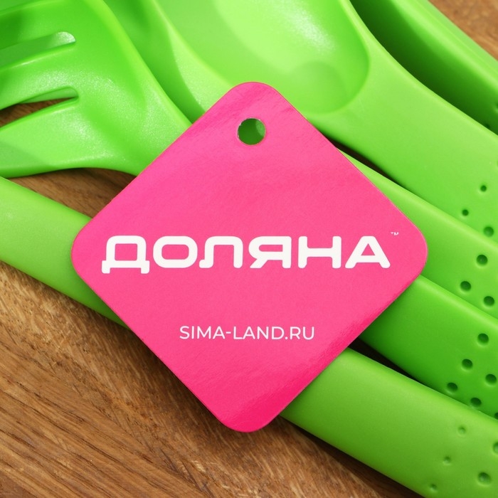 Набор кухонных принадлежностей Доляна &laquo;Точки&raquo;, 5 предметов, цвет зелёный