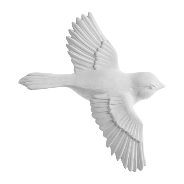 Декорация настенная, гипсовое панно Декорация настенная, гипсовое панно "Птицы" 3 шт, белые