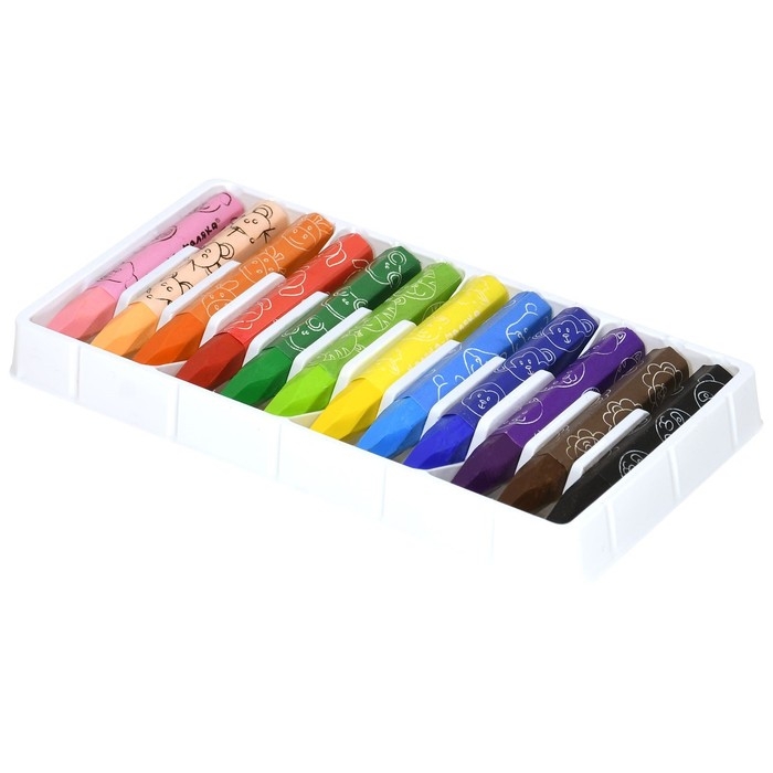 Пастель масляная 12 цветов  Пастель масляная 12 цветов "Каляка-Маляка", утолщенная, 11 мм, шестигранная