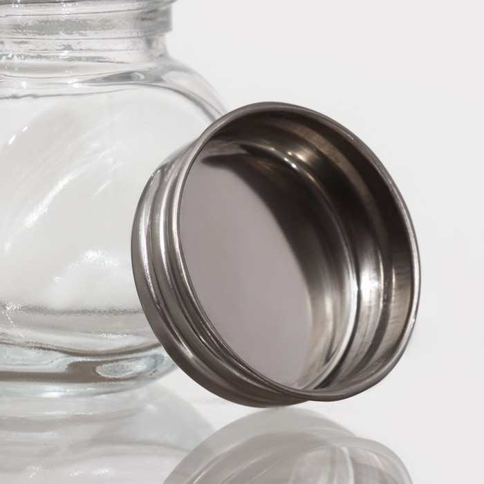Банка стеклянная для хранения сыпучих продуктов Доляна «Мини», 70 мл, 3,7×5,4 см, с металлической крышкой