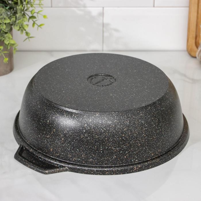 Кастрюля-жаровня Granit ultra original, 3 л, d=27см, стеклянная крышка, антипригарное покрытие, цвет чёрный Кастрюля-жаровня Granit ultra original, 3 л, d=27см, стеклянная крышка, антипригарное покрытие, цвет чёрный