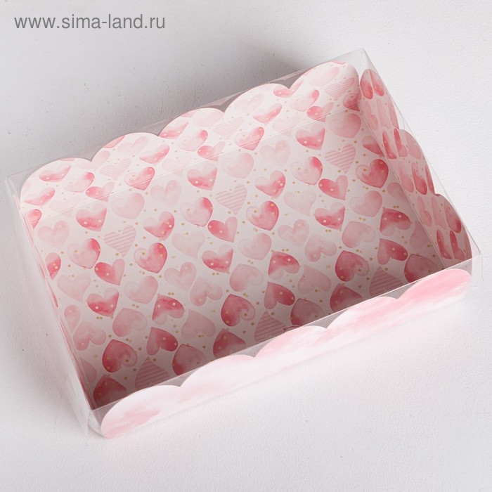 Коробка для печенья, кондитерская упаковка с PVC крышкой, «Для любимых», 20 х 30 х 8 см Коробка для печенья, кондитерская упаковка с PVC крышкой, «Для любимых», 20 х 30 х 8 см