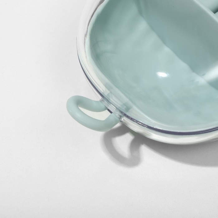 Подставка для украшений «Шкатулка портативная» 3 ячейки, 7 полос, 15×8×5 см, цвет зеленый Подставка для украшений «Шкатулка портативная» 3 ячейки, 7 полос, 15×8×5 см, цвет зеленый