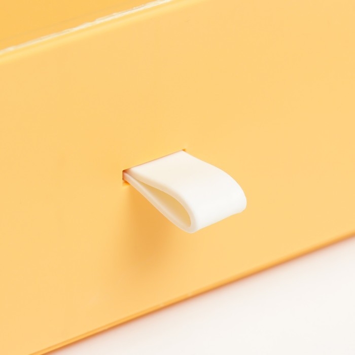 Шкатулка пластик Шкатулка пластик "Ящик" жёлтый 19,5х18х5,8 см