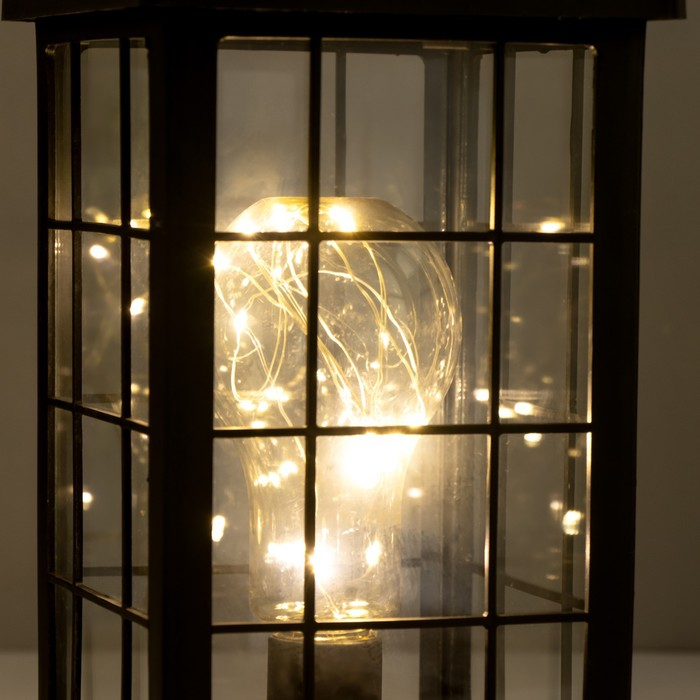 Ночник Ночник "Фонарь и светлячки" чёрная от батареек 3ААА 35х13,5х13,5см RISALUX