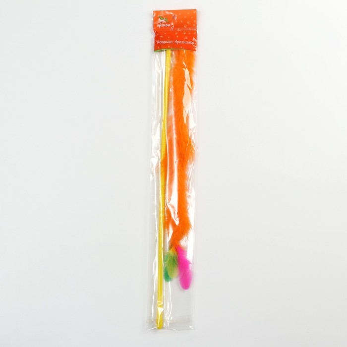 Дразнилка меховая  Дразнилка меховая "Длинный хвост", оранжевая