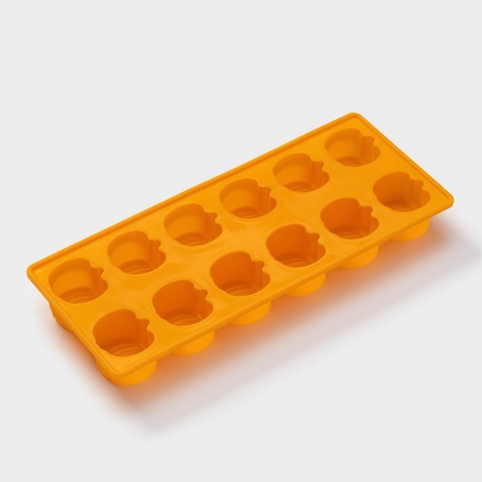 Форма для конфет и шоколада Доляна «Тыковка», силикон, 23×9,5×2,4 см, 12 ячеек (3,2×3,3 см), цвет оранжевый Форма для конфет и шоколада Доляна «Тыковка», силикон, 23×9,5×2,4 см, 12 ячеек (3,2×3,3 см), цвет оранжевый