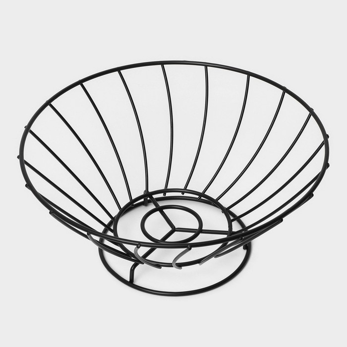 Фруктовница Доляна, 24,5×24,5×11 см, цвет чёрный Фруктовница Доляна, 24,5×24,5×11 см, цвет чёрный