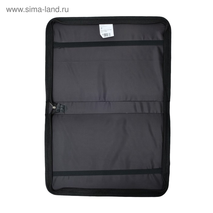 Папка для чертежей и рисунков А2, 640 х 450 х 30 мм, с ручками, текстильная, Estado, 3 кармана, цвет чёрный,