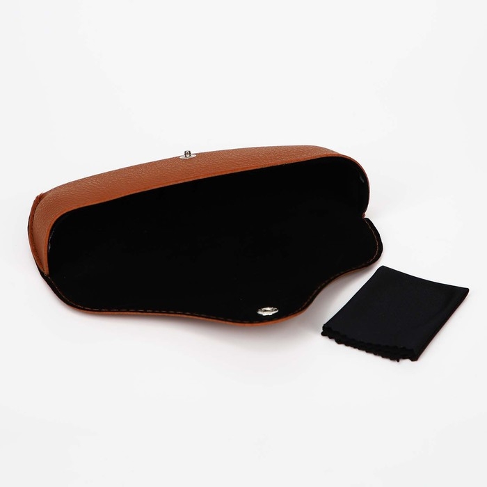 Чехол для очков на кнопке, длина 16 см, цвет рыжий Чехол для очков на кнопке, длина 16 см, цвет рыжий