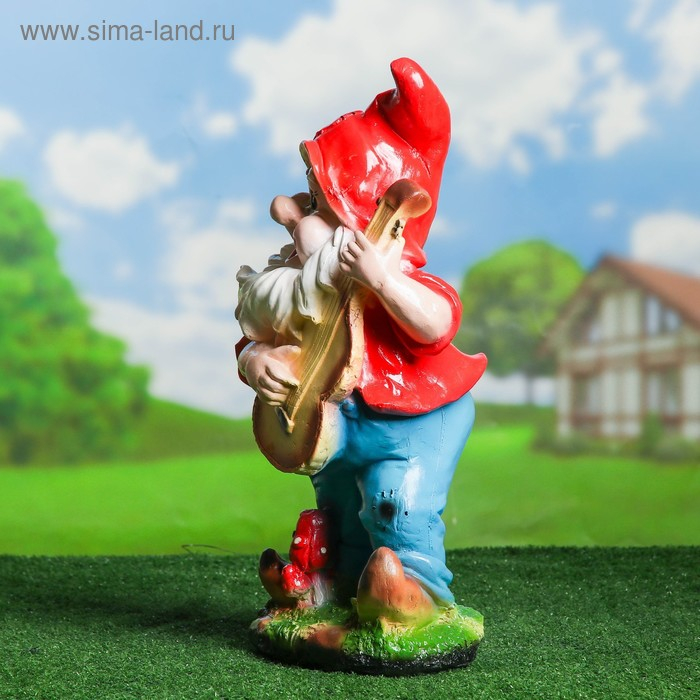 Садовая фигура "Гном с гитарой" 23х20х48см