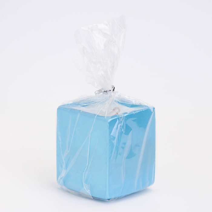 Свеча  Свеча "Квадрат" в подсвечнике из гипса,5х6см,голубой