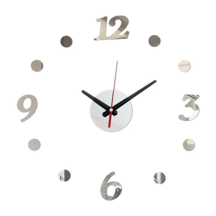 Часы настенные интерьерные, 3d, бесшумные, наклейка, большие, d-40 см Часы настенные интерьерные, 3d, бесшумные, наклейка, большие, d-40 см