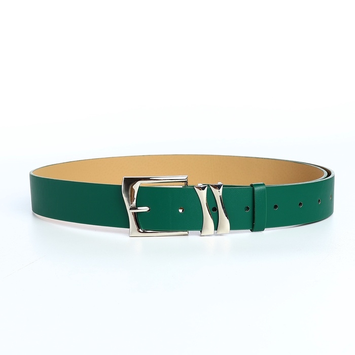 Ремень женский, ширина 3,3 см, винт, пряжка металл, цвет зелёный Ремень женский, ширина 3,3 см, винт, пряжка металл, цвет зелёный