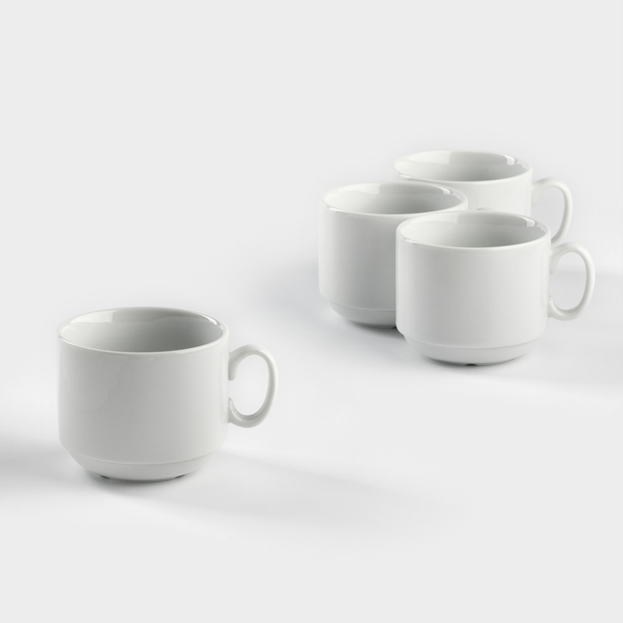 Набор фарфоровых чайных чашек «Экспресс», 220 мл, 4 шт Набор фарфоровых чайных чашек «Экспресс», 220 мл, 4 шт