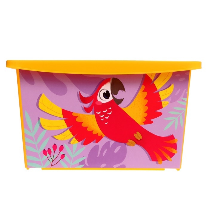 Ящик для игрушек, с крышкой, «Веселый зоопарк», объём 30 л, цвет жёлтый Ящик для игрушек, с крышкой, «Веселый зоопарк», объём 30 л, цвет жёлтый