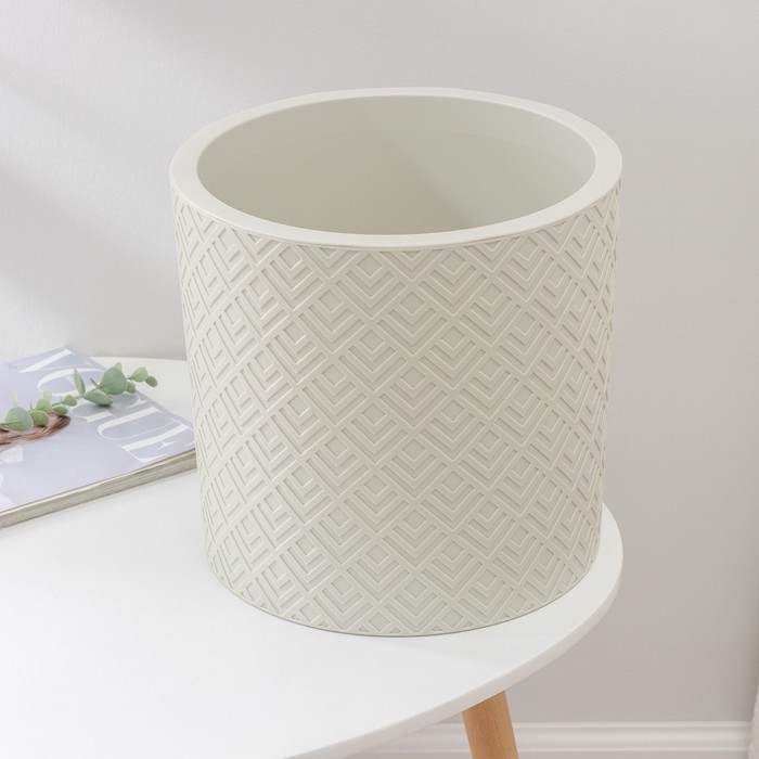 Кашпо для цветов со вставкой «Этна», 9,5 л, d=28 см, h=27 см, цвет белый