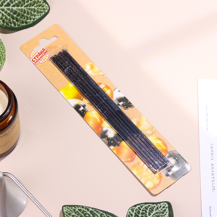 Набор свечей в торт, 6 штук Набор свечей в торт, 6 штук "Сияние", черный с золотом, 17 см