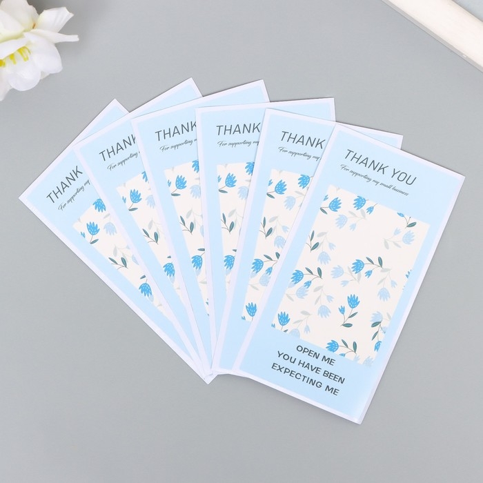 Наклейка бумага благодарность Наклейка бумага благодарность "Васильки" набор 50 шт 10х5 см