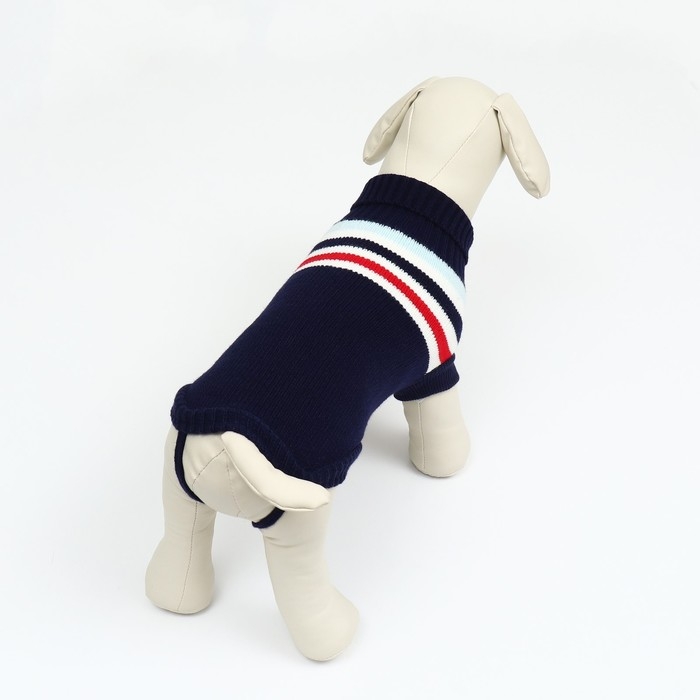 Свитер  Свитер "Полоски", S (ДС 23, ОШ 23, ОГ 26-45 см), синий