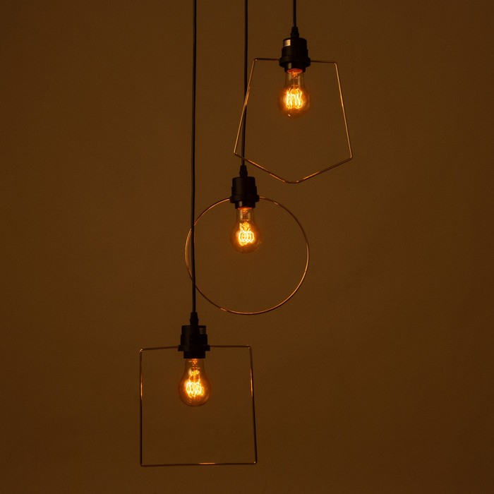 Светильник ЭкономСвет Светильник ЭкономСвет "Фиори" 3x40Вт E27 черный-золото 42х42х78 см.