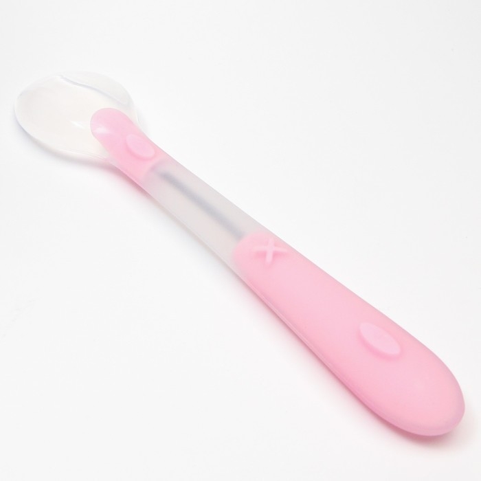 Ложка детская для кормления силиконовая, от 5 мес., цвет розовый Ложка детская для кормления силиконовая, от 5 мес., цвет розовый