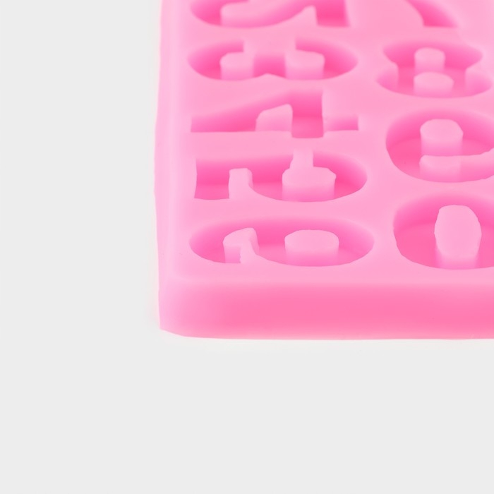 Молд «Цифры», силикон, 17,5×7,6 см, цвет розовый Молд «Цифры», силикон, 17,5×7,6 см, цвет розовый