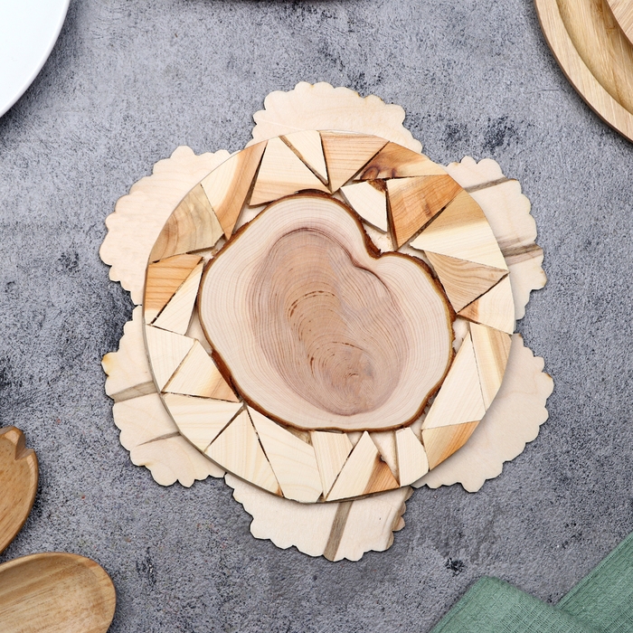 Подставка под горячее Подставка под горячее "Букет", D=20 см, можжевельник