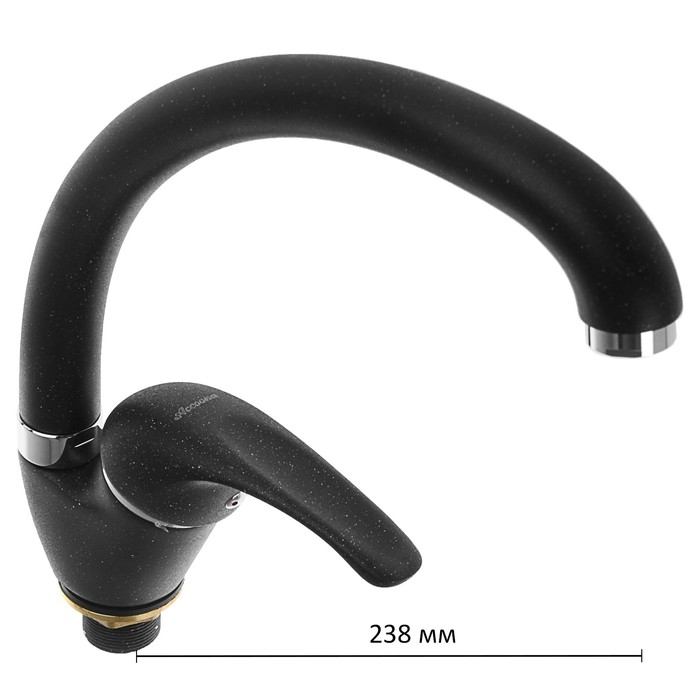 Смеситель для кухни Accoona A84043F, однорычажный, силумин, черный Смеситель для кухни Accoona A84043F, однорычажный, силумин, черный