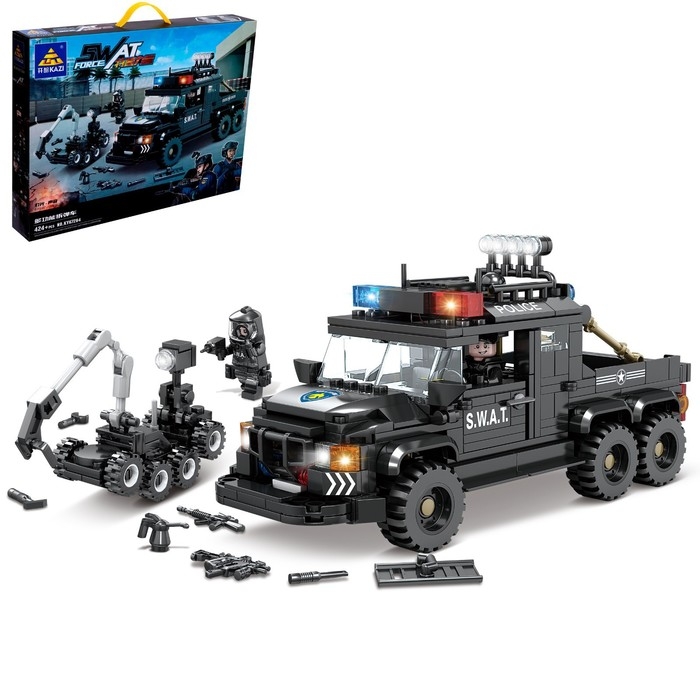 Конструктор спецназ «Трехосный пикап», 424 детали Конструктор спецназ «Трехосный пикап», 424 детали