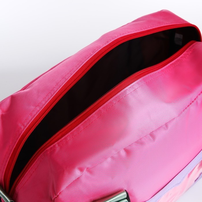 Сумка детская спортивная для девочки «Сердечко» 40х25х18, отд на молн, дл ремень, розовый цвет