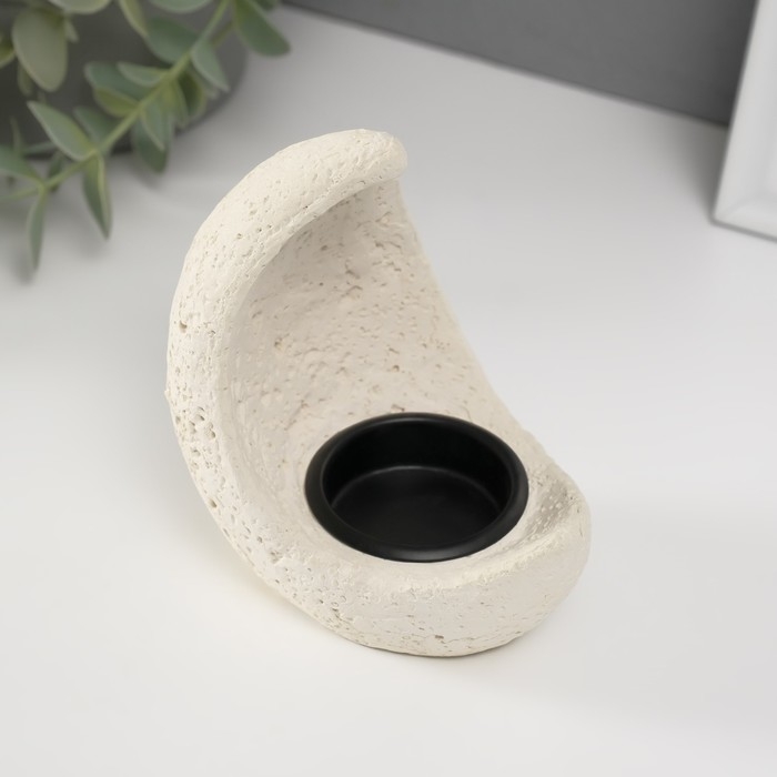 Подсвечник гипс, металл на 1 свечу Подсвечник гипс, металл на 1 свечу "Месяц" d=3,8 см 7,5х10х11,5 см